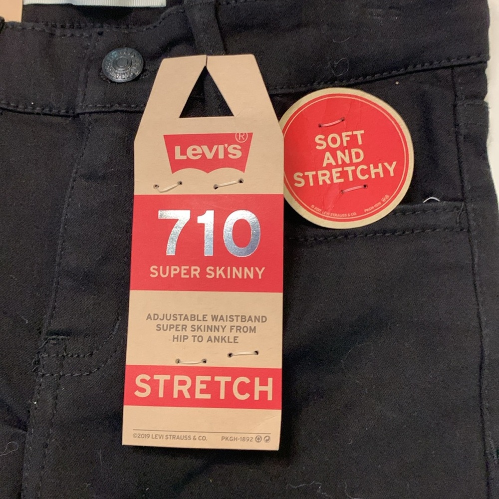 NWT Girls Levi's 710 Super Skinny Stretch Jeans, Black, Size 6 - Picture 8 of 16